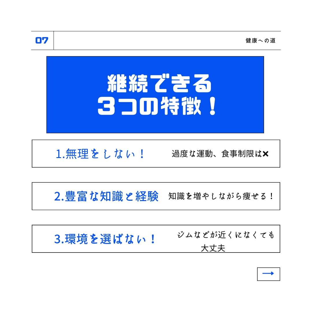 きつい節制をせずに痩せたい人限定！サポートします 10年以上のスポーツ経験と知識から徹底サポート イメージ3