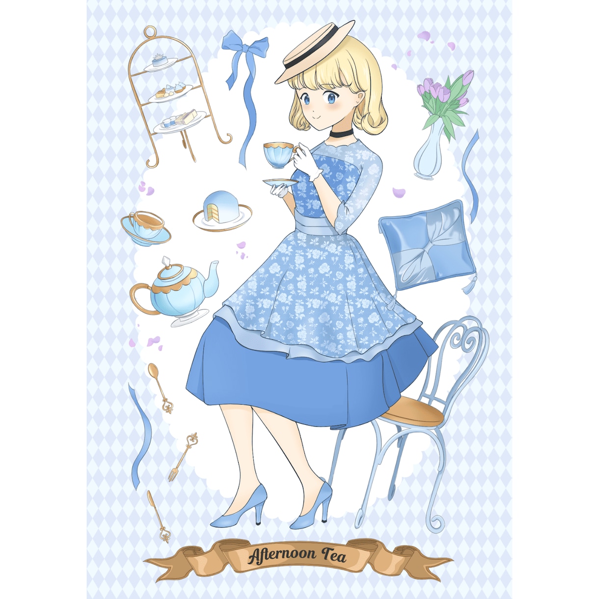 一枚絵・キービジュアル制作いたします 小物やモチーフなどを使って、ストーリー性を感じられる一枚を。 イメージ8