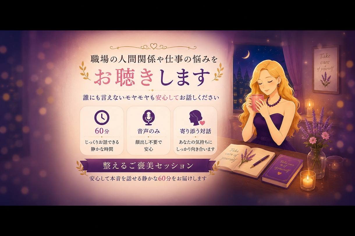 職場の人間関係や仕事の悩みをお聴きします 誰にも言えないモヤモヤも安心してお話しください イメージ1