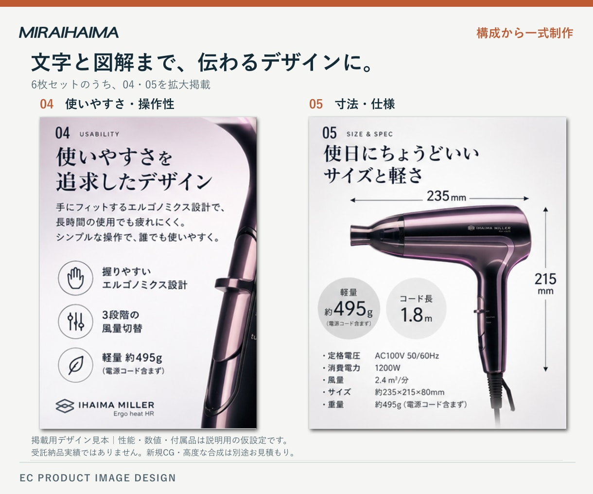 EC商品紹介画像6枚を構成から制作します 写真と資料から、構成・コピー・デザインまで イメージ2