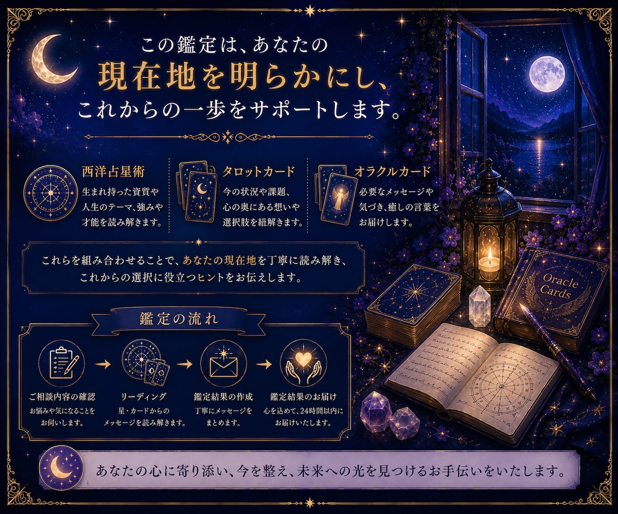 人生の現在地と進む方向を読み解きます 月明かりのように、あなたの現在地を照らします イメージ5