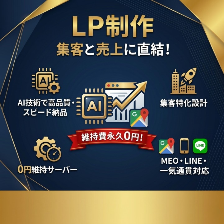 維持費０円！AI技術でLPを最短で制作します サーバー代不要！最新技術で圧倒的コスパを実現 イメージ1