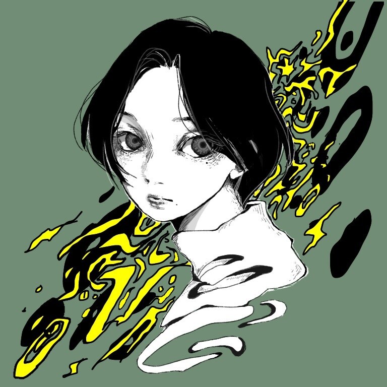 エモい！雰囲気のアイコン作成します 独特な表情で見つめてくるイラストいかがですか？ イメージ3