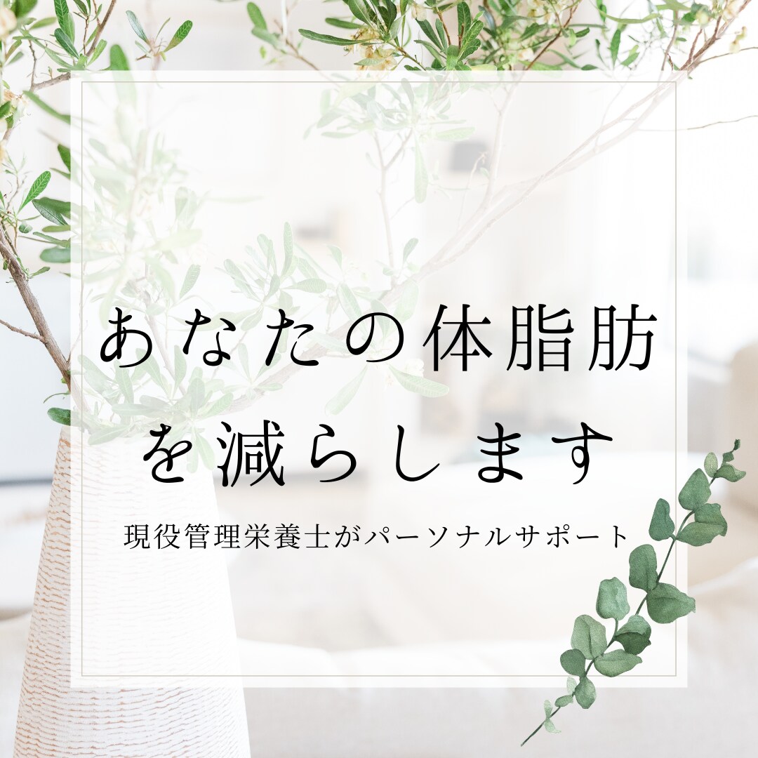 あなたの体脂肪を減らします 【無料問診票付き】現役管理栄養士がパーソナルサポート イメージ1