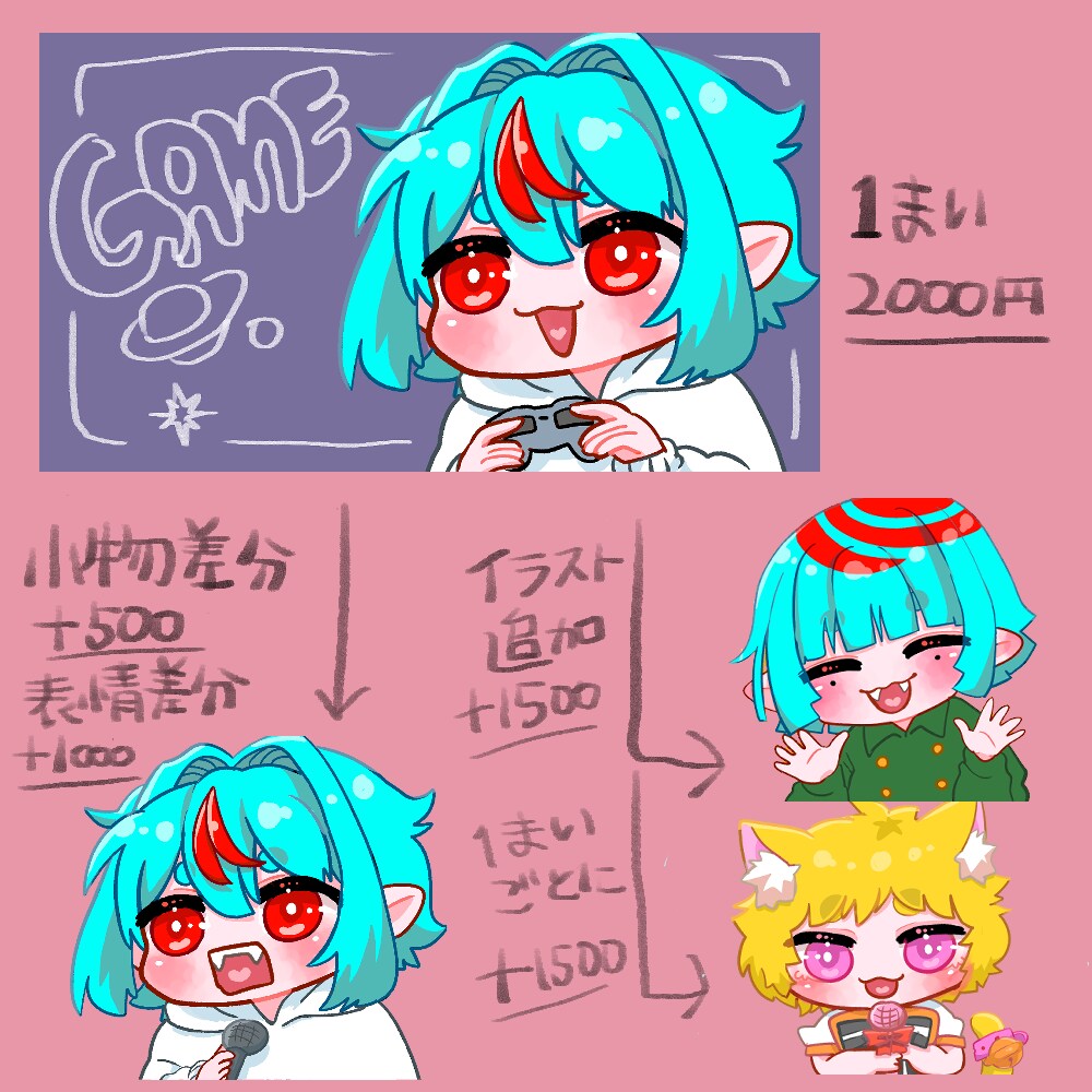 サムネに使えるデフォルメキャラを作成いたします Vtuber、配信者の方など是非！ イメージ4