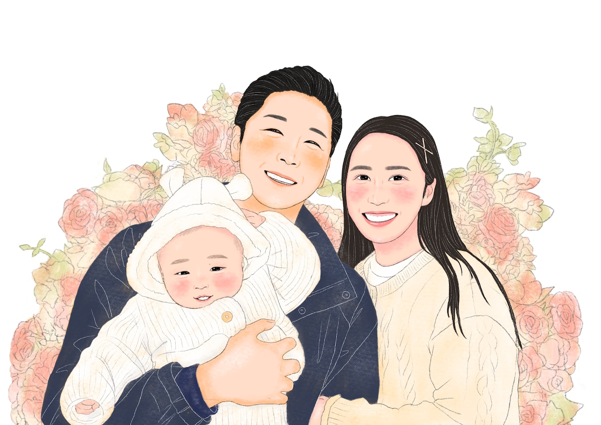お写真を温かみのある似顔絵イラスト描きます *似顔絵、人物イラスト得意です＾＾ イメージ2