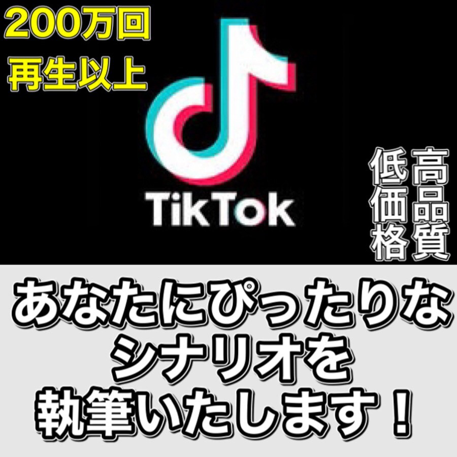 高品質・低価格でTIKTOKのシナリオ書きます TIKTOK最高再生回数200万回以上！ イメージ1