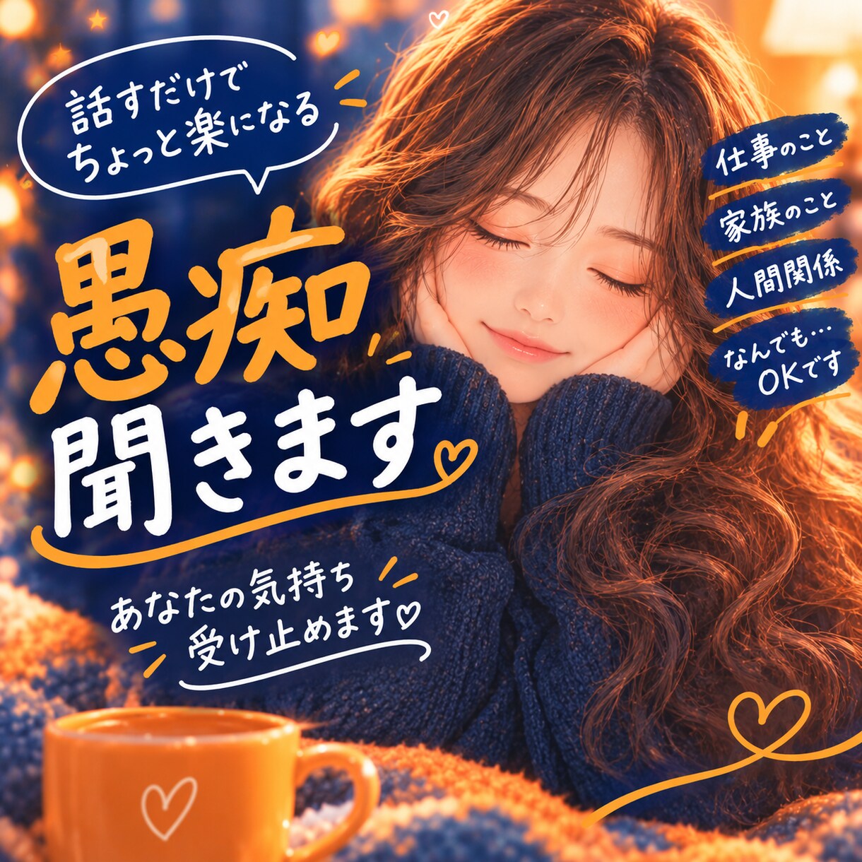 頭の中のぐちゃぐちゃを整理します 誰にも言えない愚痴、ここで吐き出して。 イメージ1