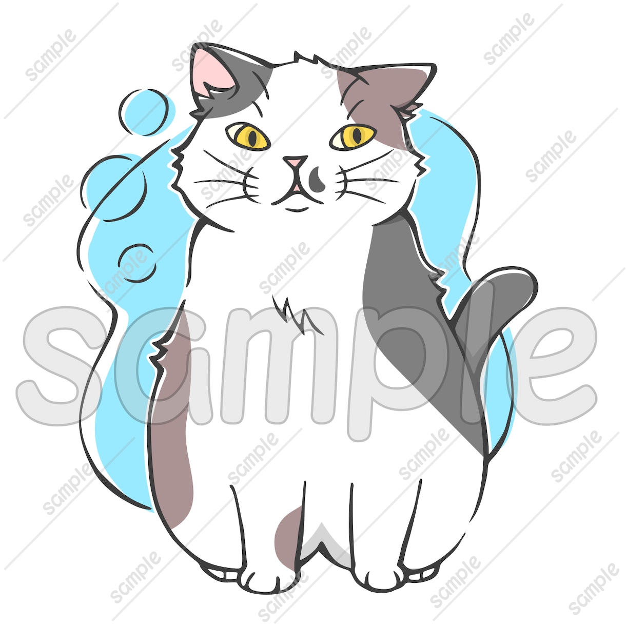 商用利用OK！猫の手書きイラスト販売しています SNS、パンフレットやチラシ、POP、名刺、印刷の素材に★B イメージ4
