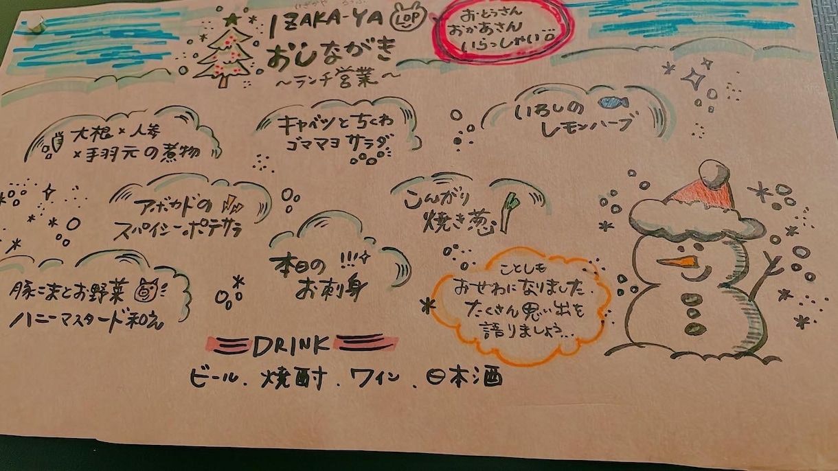 あたたかい雰囲気の手描きもの、作ります menu表、メッセージカード等...柔軟に対応致します☆ ͛ イメージ2
