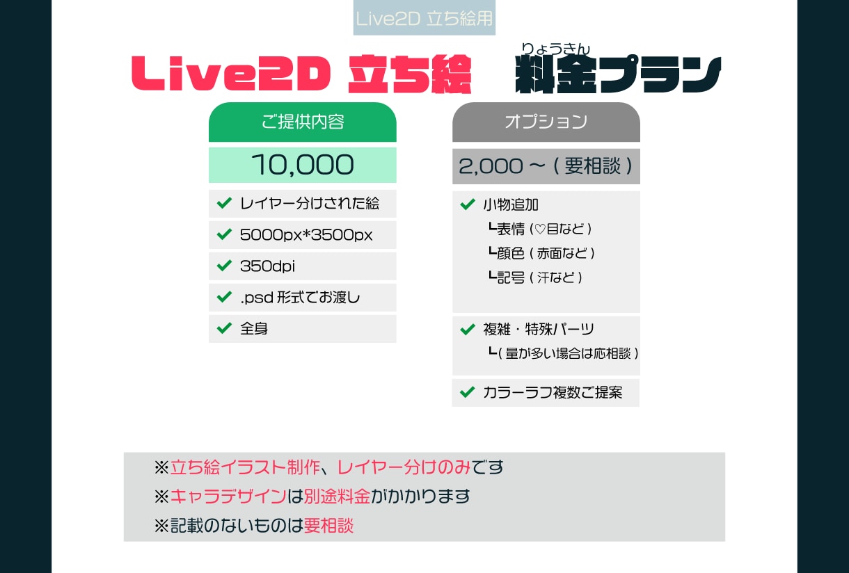 Live2D用立ち絵イラスト作成します 可愛いレイヤー分けされたイラストを用意します！ イメージ2