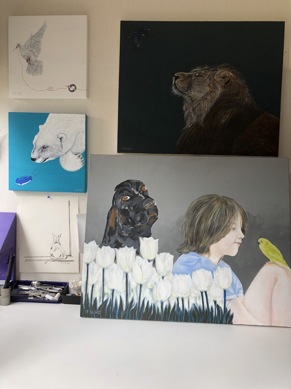 動物や人物画を描いています 愛するペットや人物画を印象的に描きます。 イメージ9