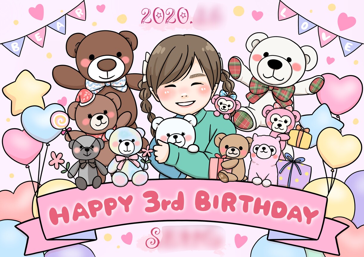 ポップで可愛いデジタル似顔絵お描きします くっきりタッチの元気なイラスト♪グッズ作成にも◎ イメージ3