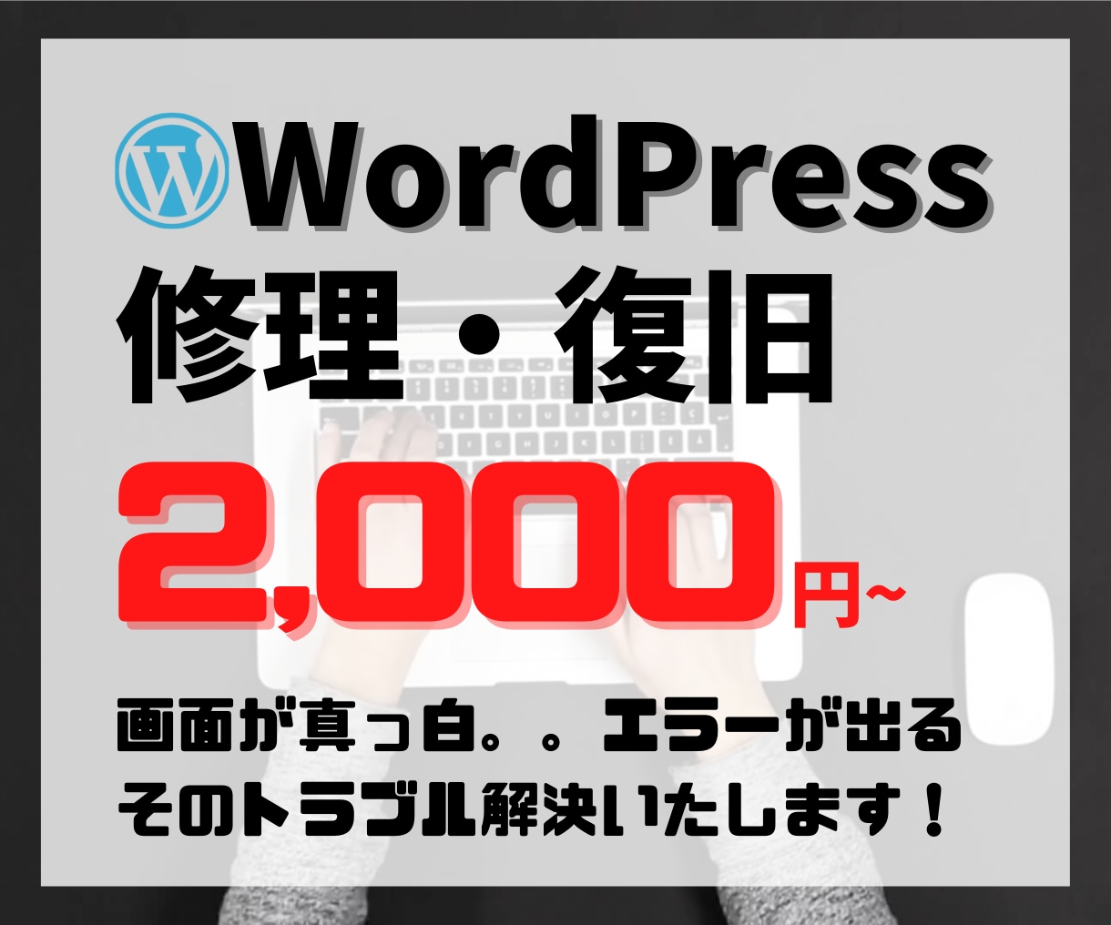 ワードプレスの不具合・エラー復旧いたします ログインできない、、エラー・不具合でお困りの方に！ イメージ1