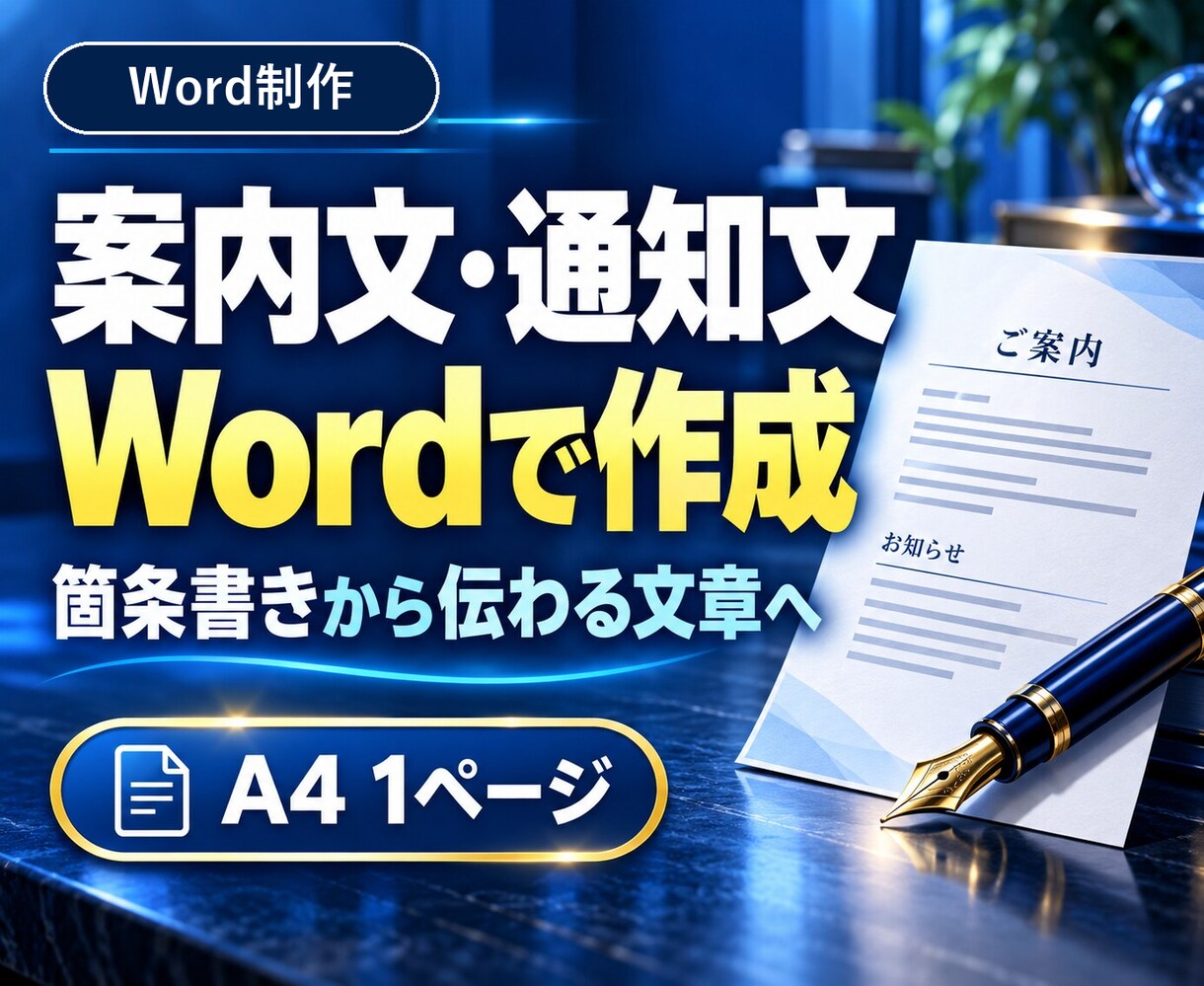 開催案内・お知らせ文をWordで作ります 要点を送るだけ｜配布できる案内文を1ページに整理 イメージ1