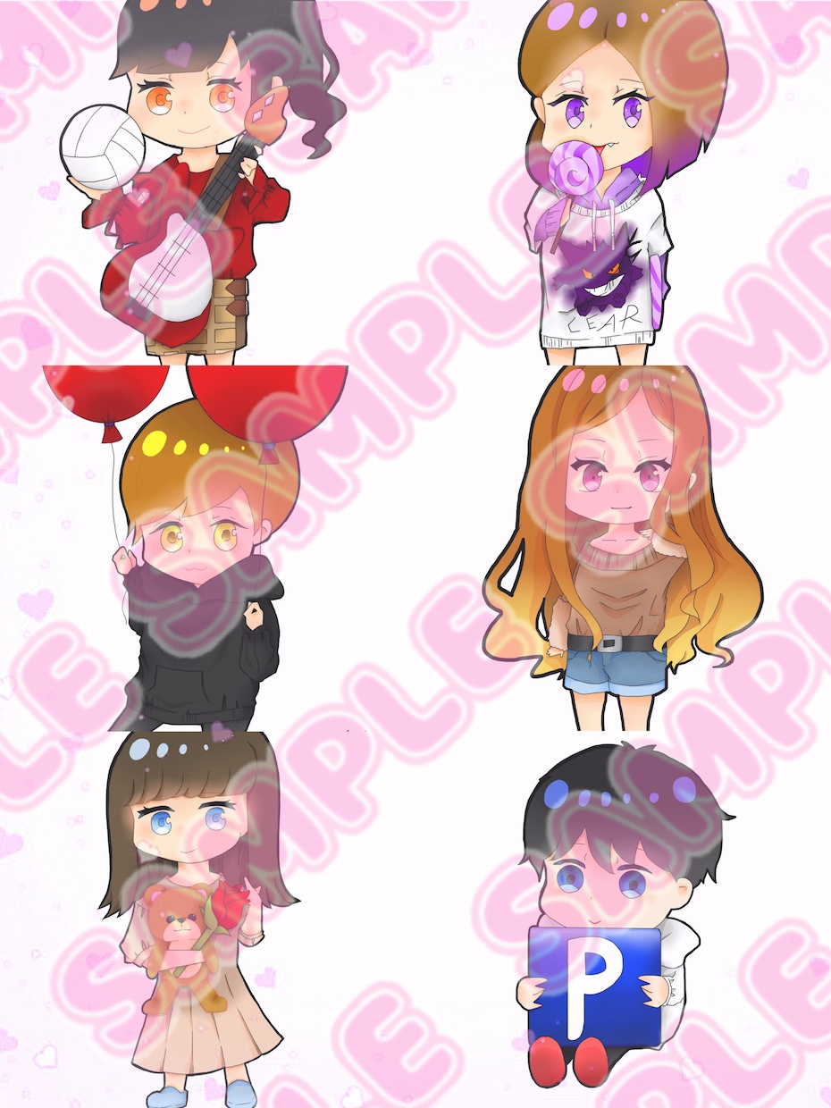 ミニキャラアイコン作成します あなただけのアイコンを描きます♡ イメージ1