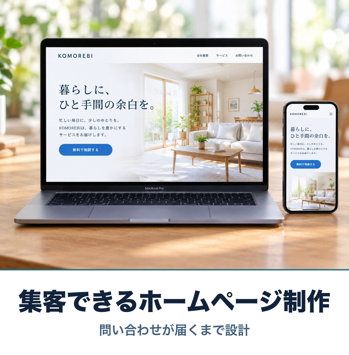集客につながるホームページを制作します 問い合わせが届くところまで設計。高速表示・スマホ対応 イメージ1