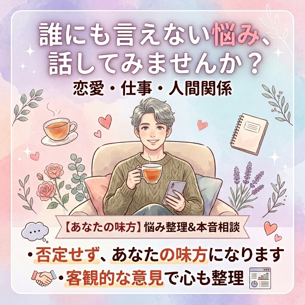 女性限定　恋愛も人生も本気で一緒に考えます あなたの悩みを一緒に整理して「答え」を見つけます イメージ1