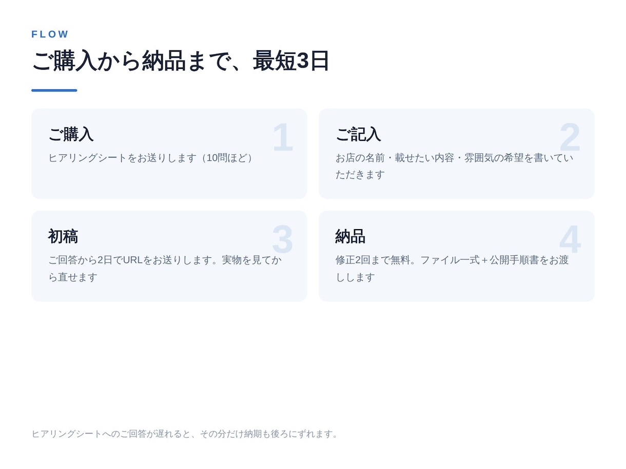 15000円でホームページ・LPを作ります 開業したて・個人事業主の方へ。名刺代わりの1枚を最短3日で イメージ7