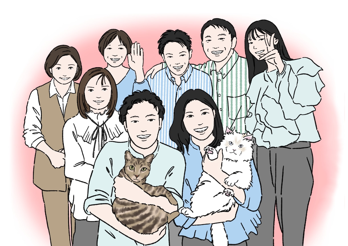 おしゃれな似顔絵イラストをお描きします データ納品も可！大切な方へのプレゼントにいかがでしょうか？ イメージ4