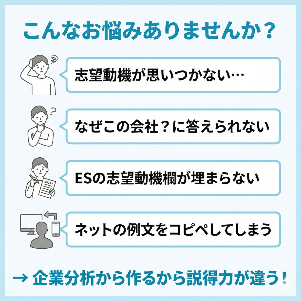企業分析から志望動機・自己PRをプロが作成します 企業の特徴とご経歴をつなぎ、志望動機・自己PRを文章化 イメージ2