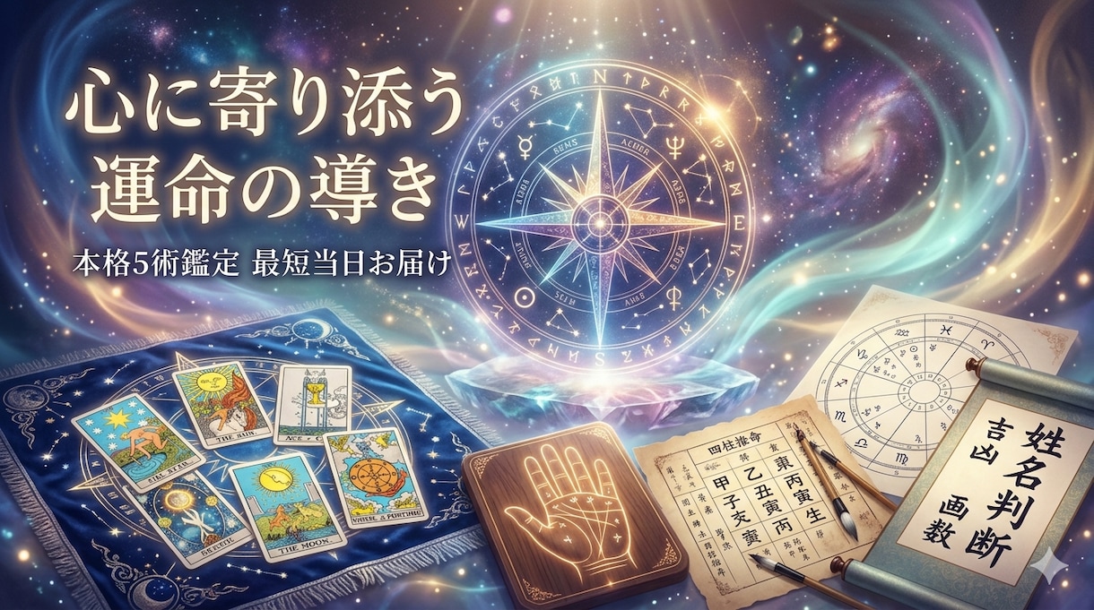 本格5占術であなたの悩みに心から寄り添います 明日から少し前を向ける、優しい鑑定をお届けします。 イメージ2