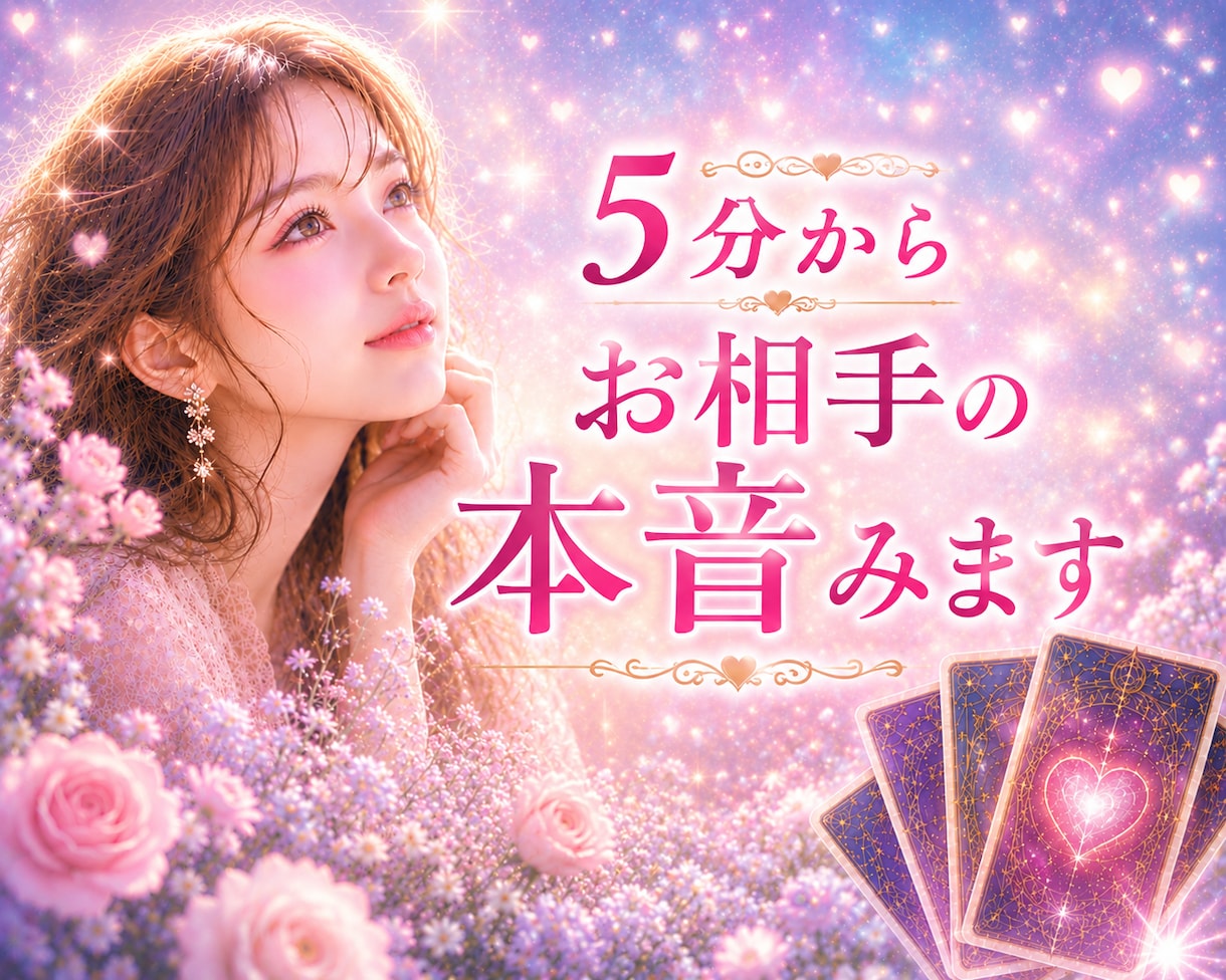 5分からでも深い鑑定✨お相手の本音をお伝えします あの人の気持ち✨✨短時間でも深くみます イメージ1