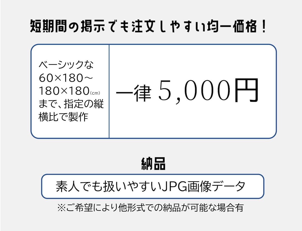 一律価格★のぼりデザイン製作します 圧倒的低価格！指定縦横比でデザイン一律5000円★ イメージ4