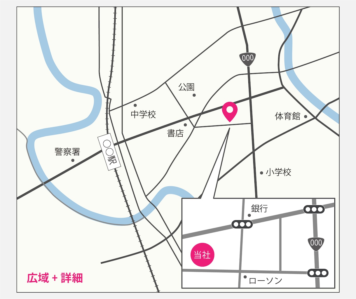 シンプルな地図をお好みのデザインで作成いたします ご希望のデザインご相談ください！ イメージ3
