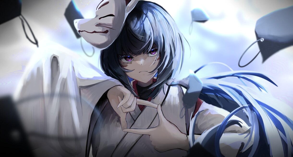 ダークな世界観でキャラクターイラストをお描きします 暗めの配色や「怒」「哀」のような感情のイラストが得意です イメージ1