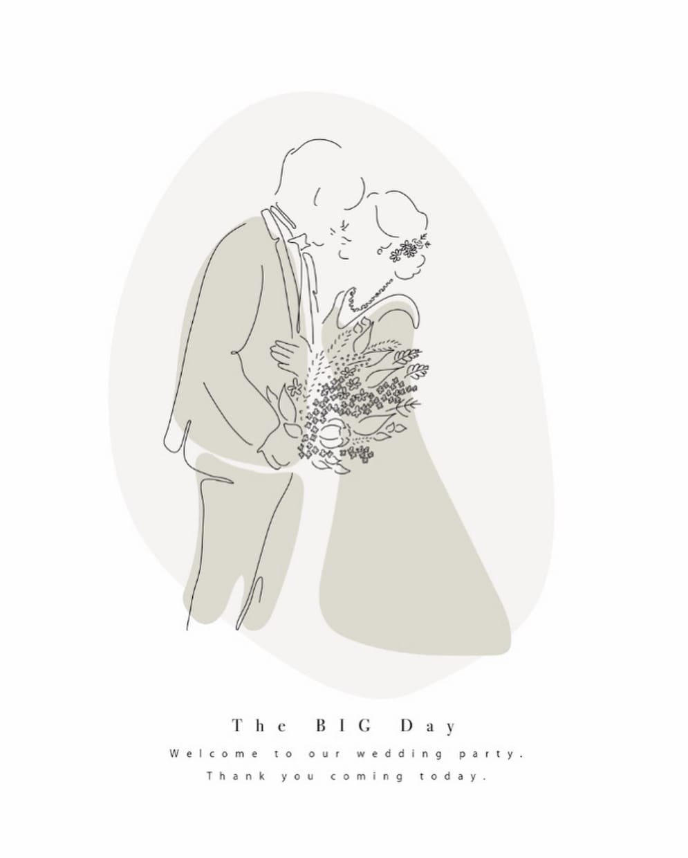 シンプル×ニュアンスイラスト＊描きます ウェルカムボード“結婚式/お祝い/プレゼント/記念に♪“ イメージ10