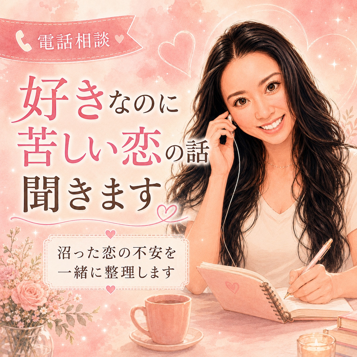 好きなのに苦しい恋の話聞きます 沼った恋の不安を一緒に整理します イメージ1