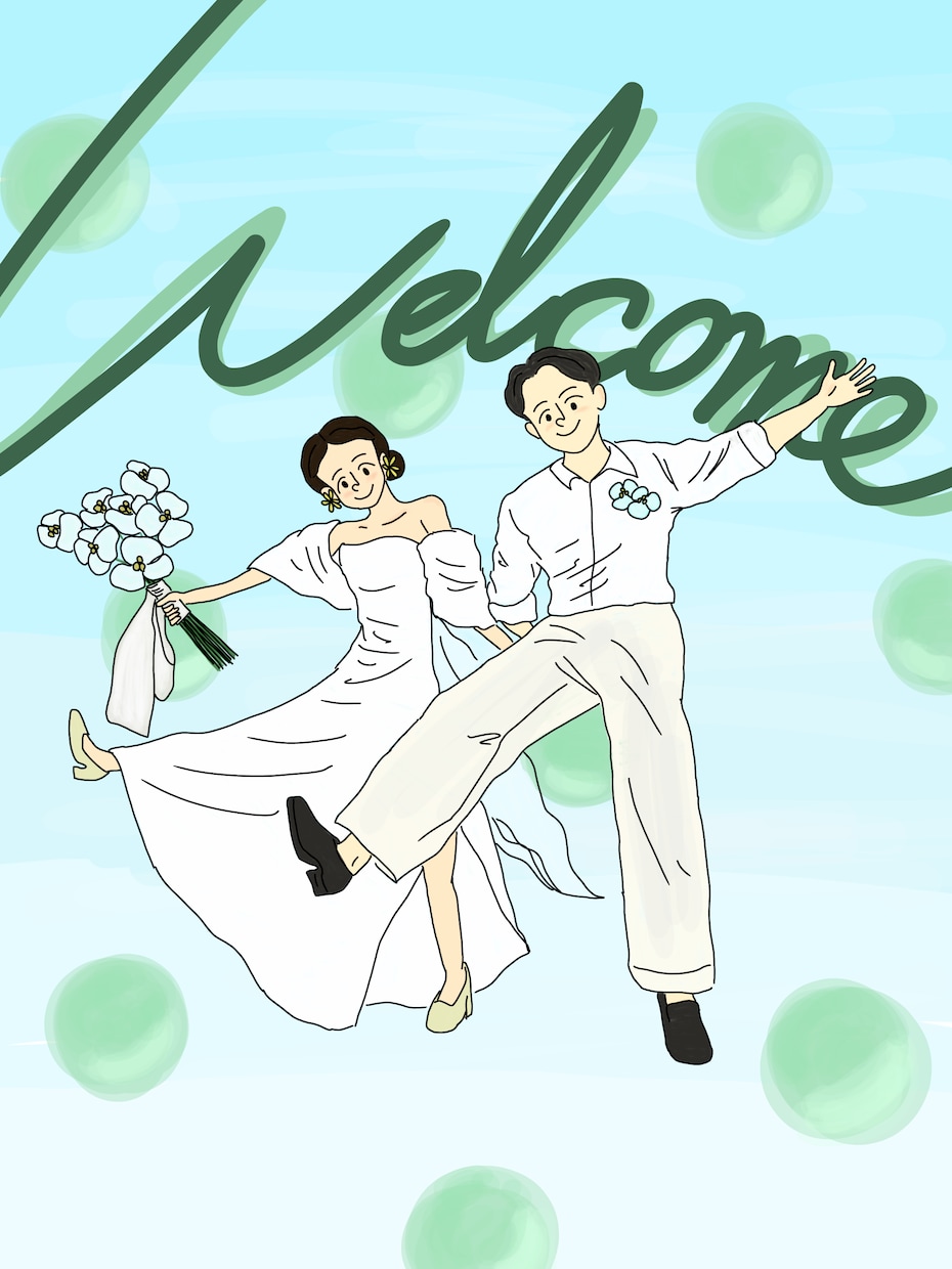 ウェルカムボード・結婚証明書を描きます ”その人らしさ”を大切にウェディングイラストを描きます イメージ4