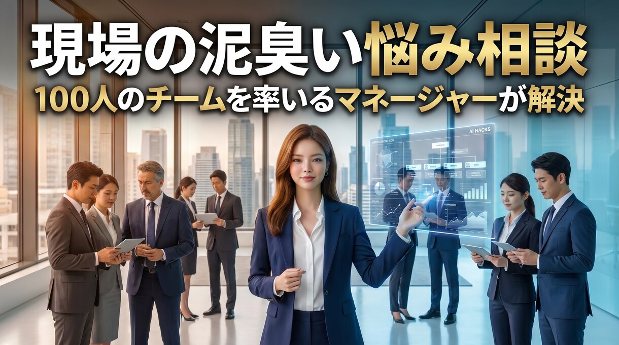 綺麗事ゼロ！現役部門責任者がマネジメント相談します 00名を束ねるプロがあなたの「現場の泥臭い悩み」に答えます イメージ1
