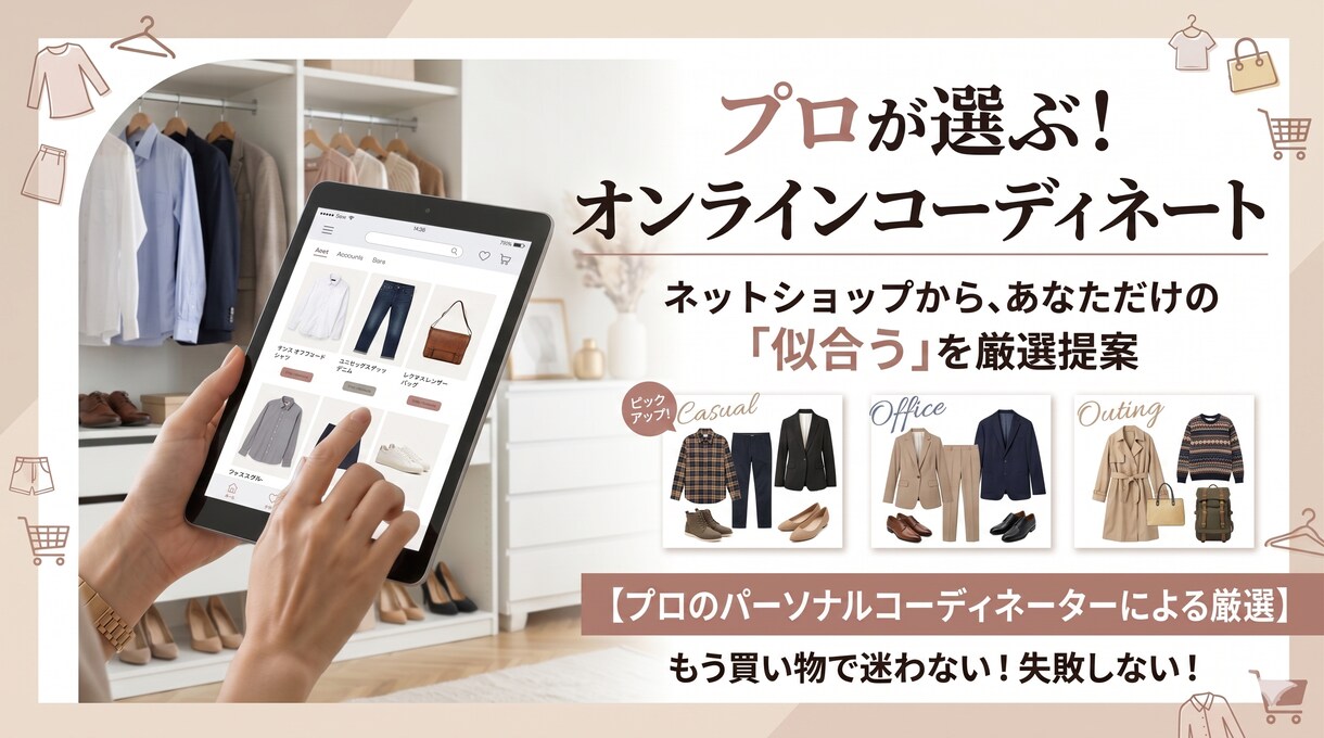 プロが似合う服をネットで厳選・提案します 男女OK！プロの厳選＆解説シートで買い物もう迷わない イメージ1