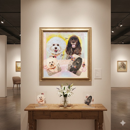 ご家族のネコちゃんワンちゃん似顔絵を製作します 温もりのある手描き水彩画で世界に一枚の似顔絵をお届けします イメージ5