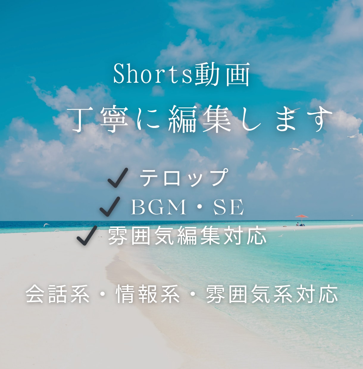 Shorts動画を丁寧に編集します 丁寧で見やすい動画編集を行います イメージ1