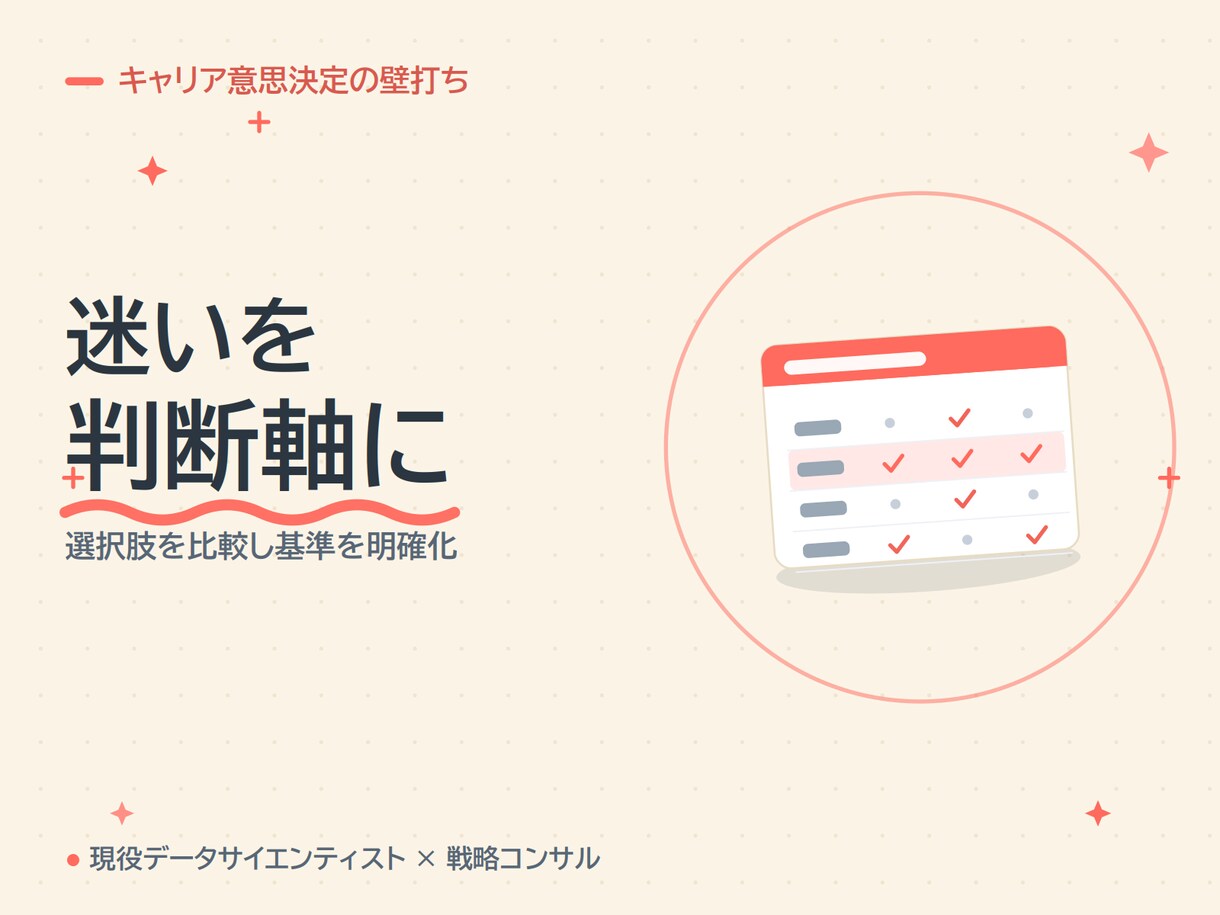 戦略コンサルが進路の意思決定を壁打ちします 実務10年以上のコンサルと転職・独立・進学を論理的に整理 イメージ2