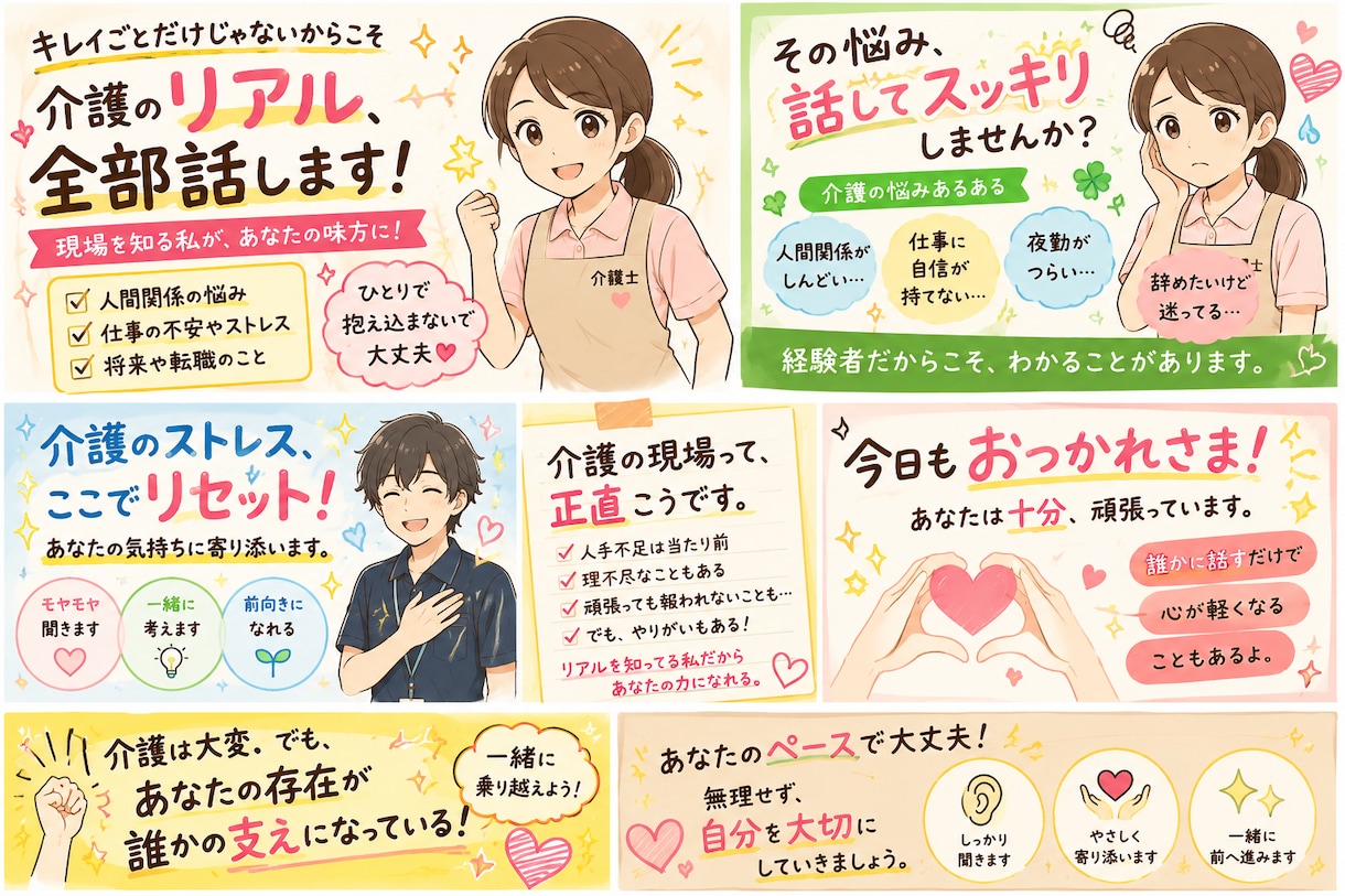介護士さん歓迎！ 仕事のことなどメインになります お仕事のことや人間関係についてお話出来ればと思います。 イメージ2