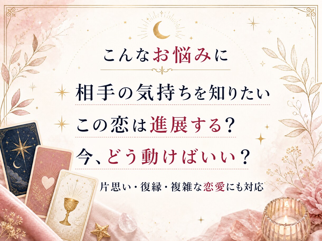 14日以内に、この恋に起こることを占います 16年、3000件の実績で恋の14日を丁寧に読み解きます イメージ3