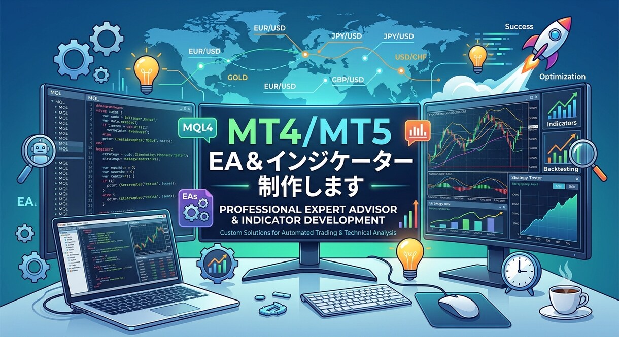 MT4/MT5のEAやインジケーター制作します ​【9月まで5千円〜】ロジック整理から一緒に｜修正保証付き イメージ1