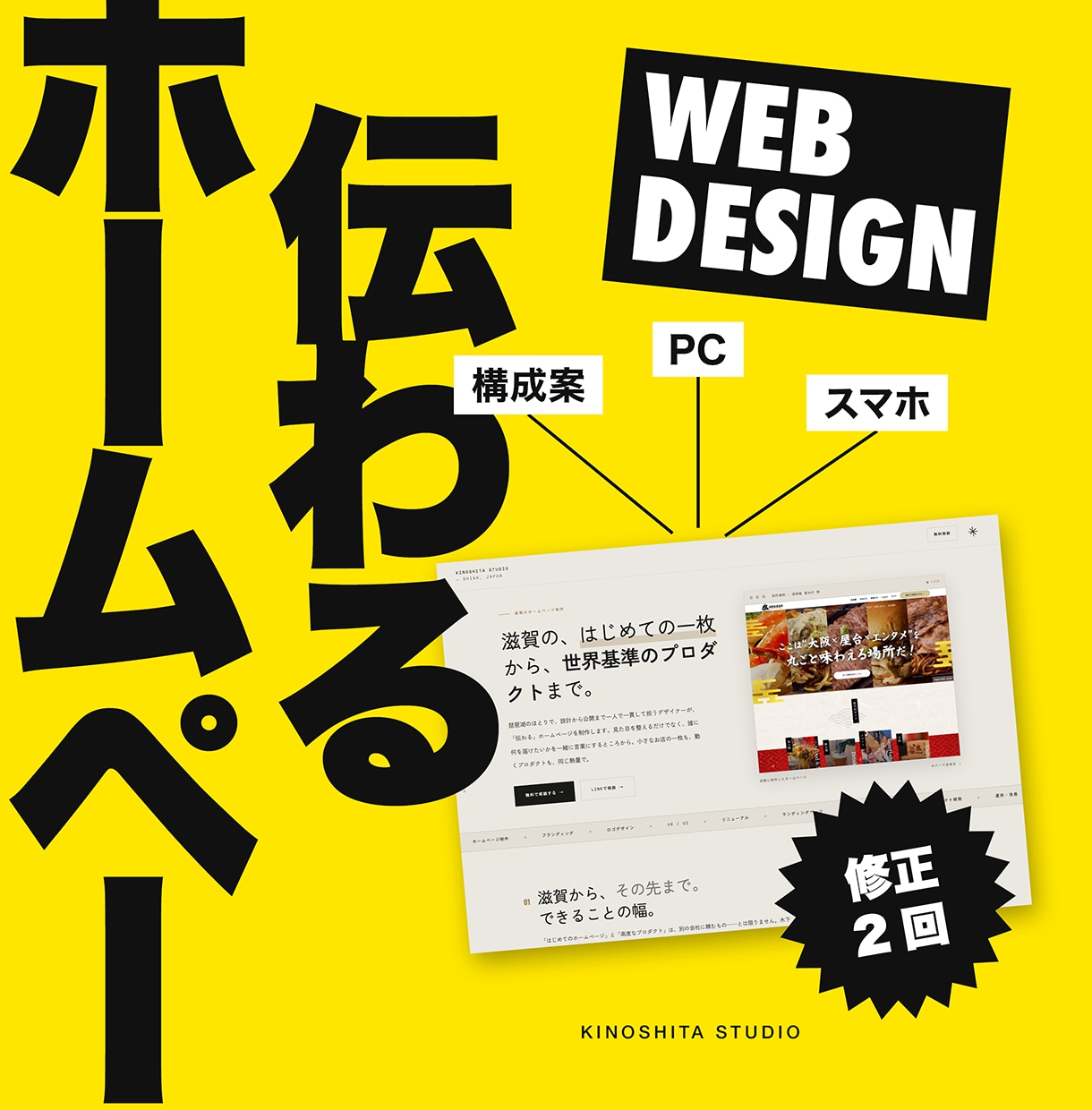 伝わるWebサイトを体験設計からデザインします UX/UI実務10年以上のデザイナーが、設計から一人で担当 イメージ1