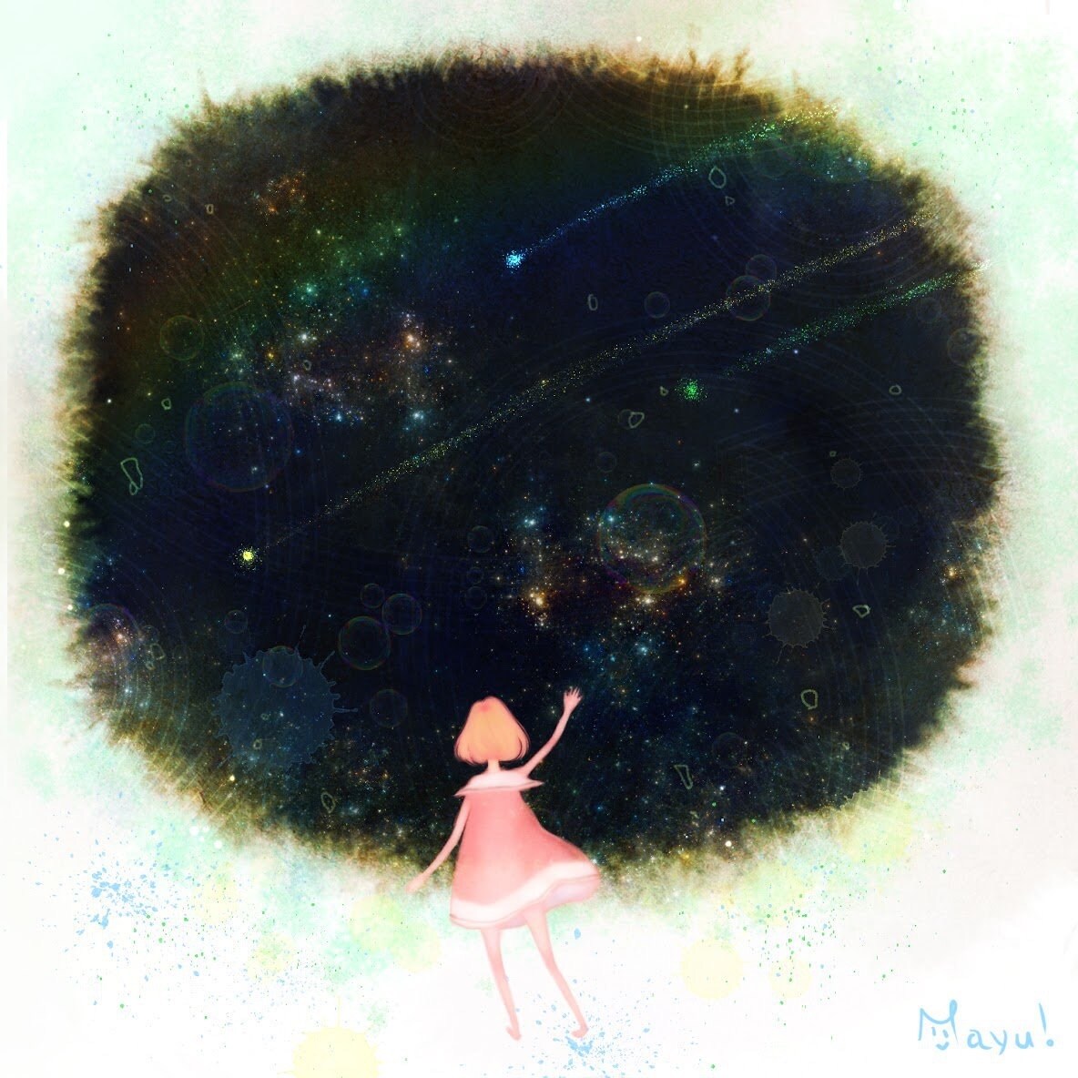 黒を基調とした幻想ファンタジー背景イラスト描きます 空や宇宙。不思議な空間をお届けします。印刷郵送もok！ イメージ9