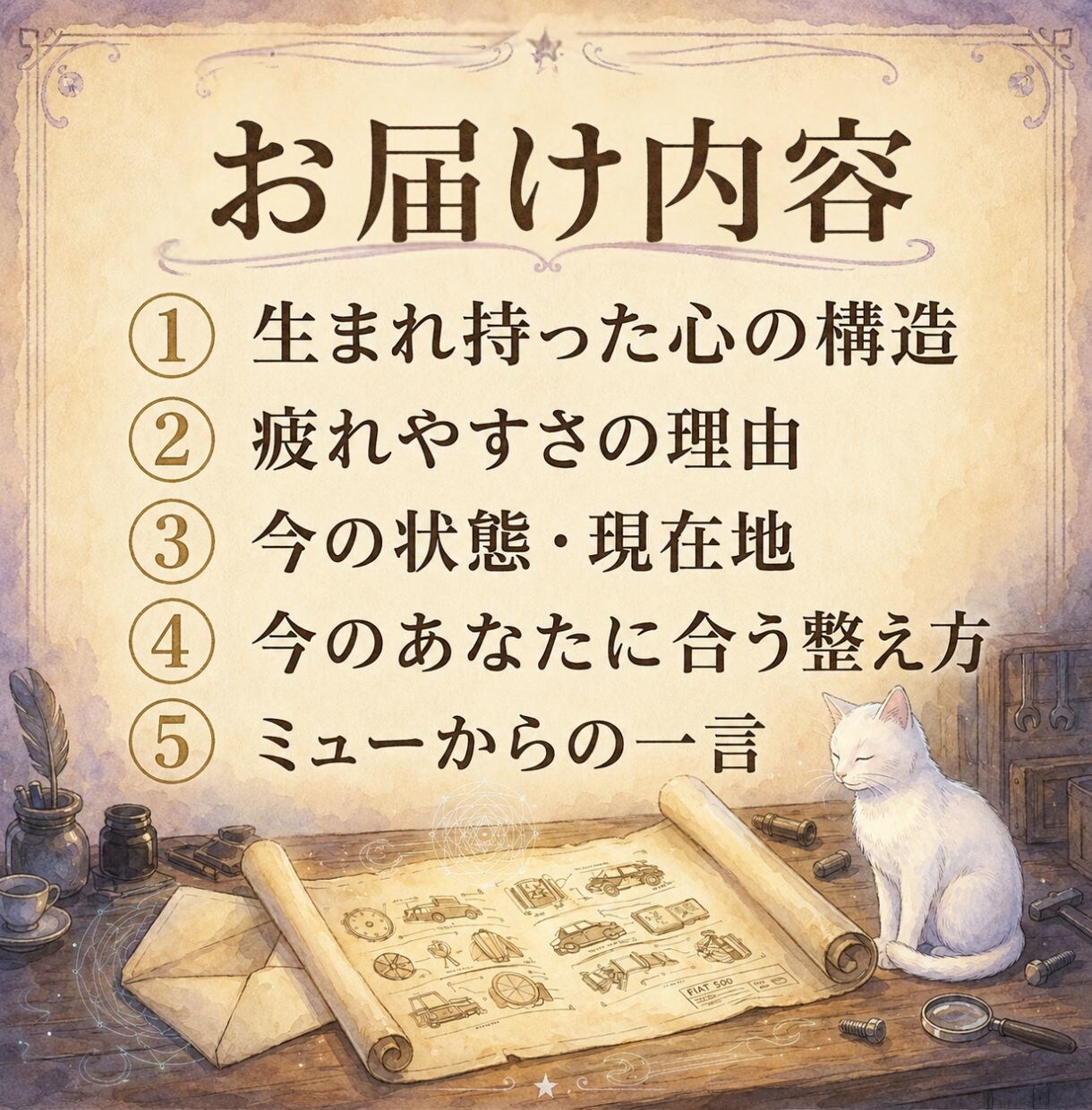 繊細な方へ｜心の設計図を手紙で届けます 当てるより、ご自身を理解するための静かな内面鑑定です イメージ6