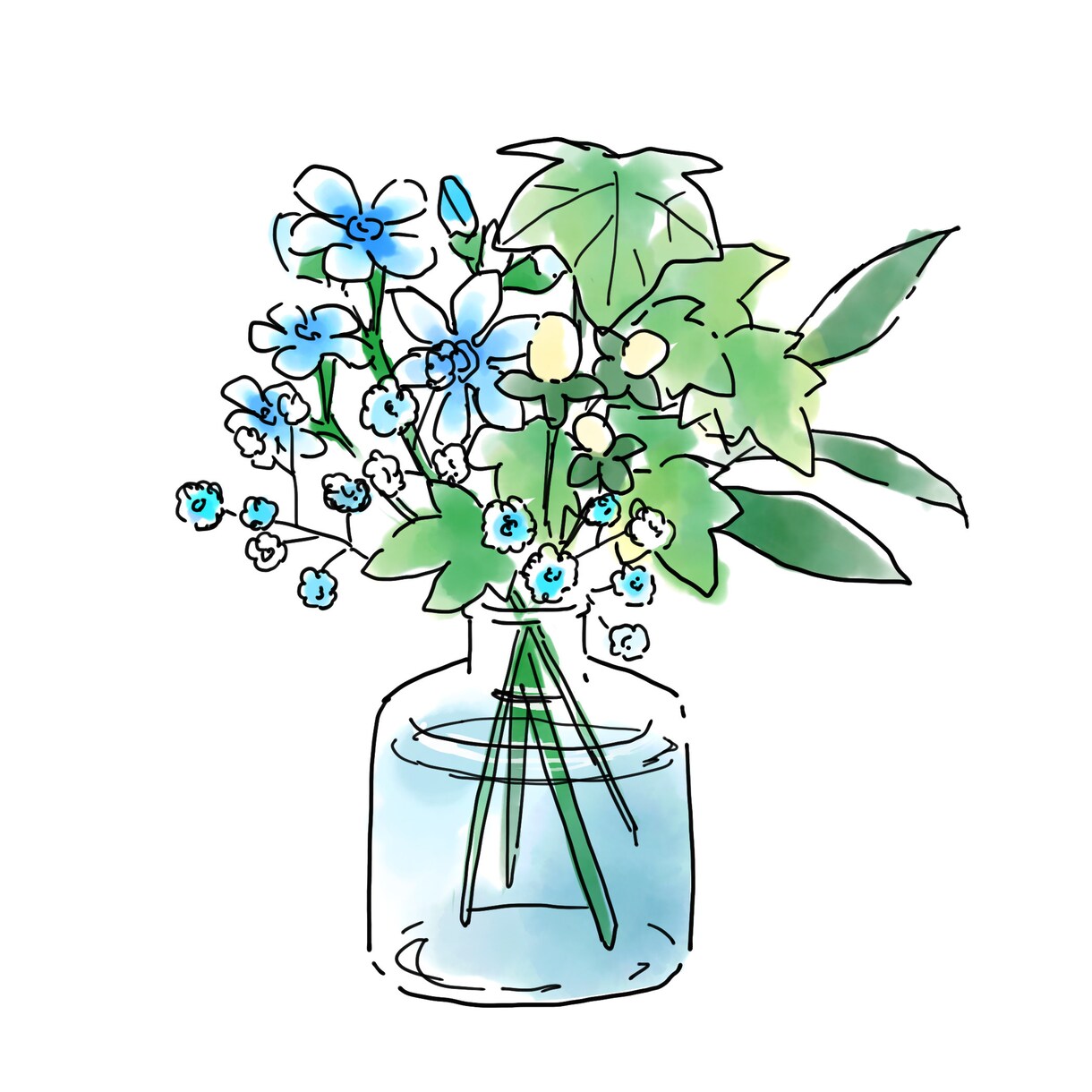 店内POPや挿絵に◎おしゃれなイラストを制作します コスメ、食べ物など幅広く対応！シンプルな水彩風イラストです。 イメージ2