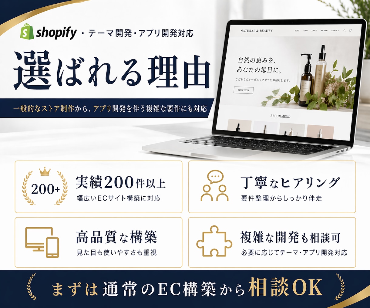 Shopify実績200件！ECサイトを制作します EC構築に加え、独自アプリ開発で「できない」を解決 イメージ2