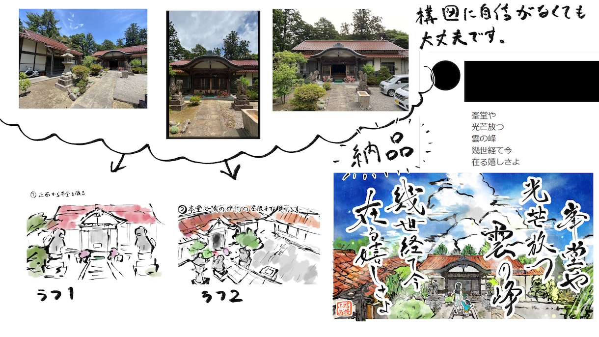 デジタルで絵手紙、水墨画、筆文字、かきます 和風のアイコン、贈り物の絵はがき、YouTube関連の絵に。 イメージ4