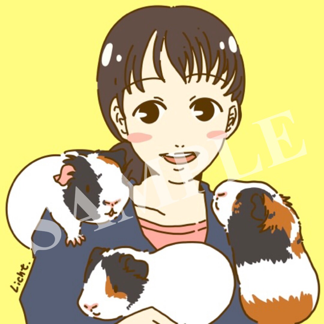ペットと一緒の似顔絵描きます ゆるかわ風の似顔絵とペットと一緒のアイコン描きます イメージ8