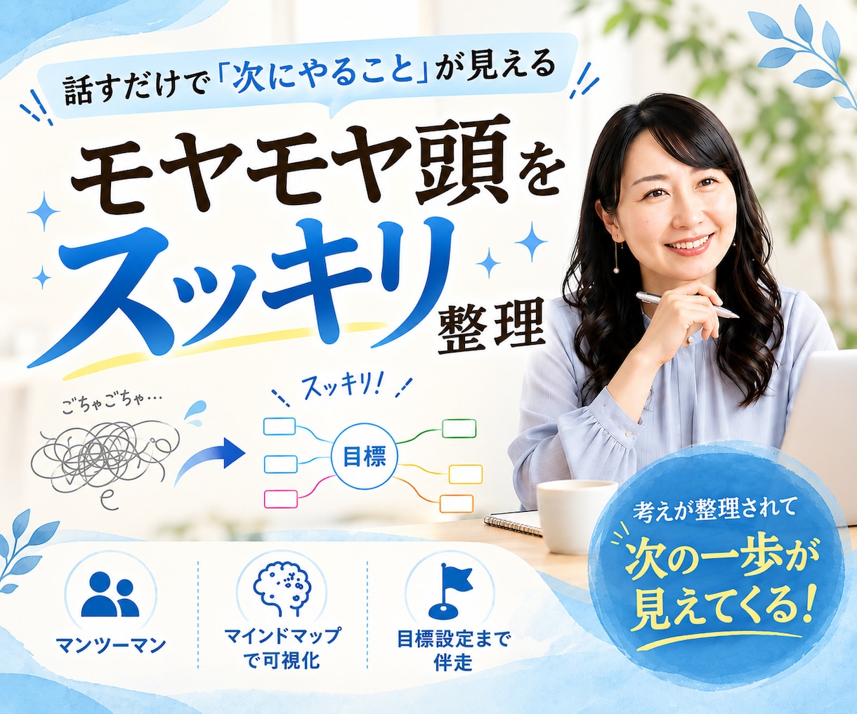 副業・起業の悩み相談｜思考整理で目標達成伴走します 受講者数のべ130人超｜コンサル・コーチングとは違う新体験 イメージ1