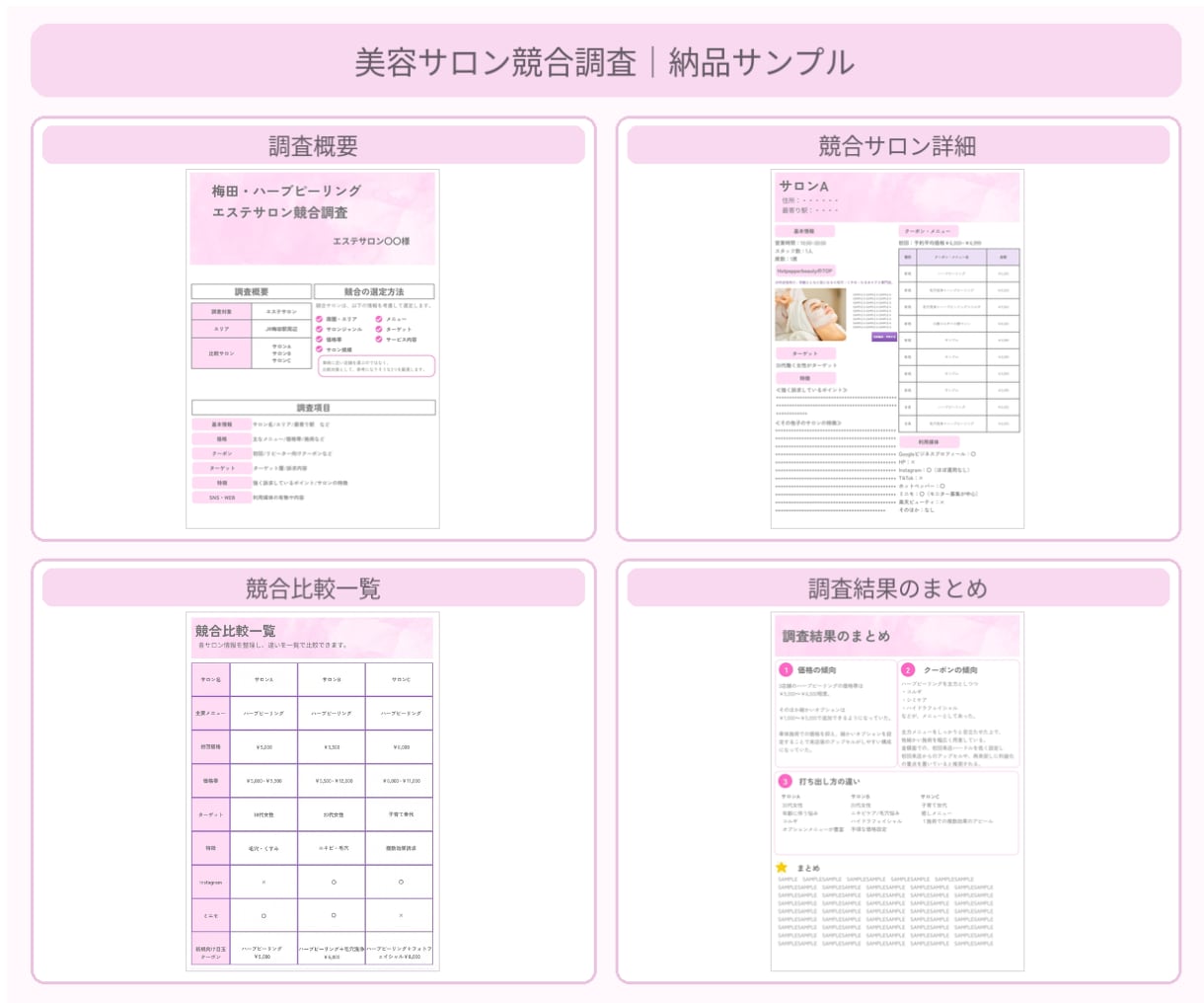 サロン特化★競合のクーポン・ターゲットを調査します 元Hot Pepper営業が競合情報をわかりやすく整理 イメージ2